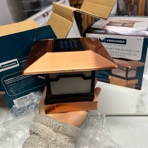 BRAND NEW IN BOX  - solar 4x4 post lights copper